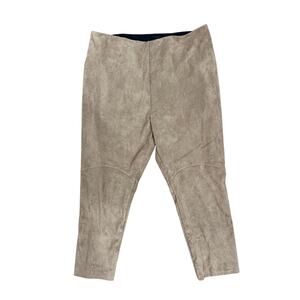 Lysse Moleskin Cropped Tan Pants Sz 1X Faux Suede